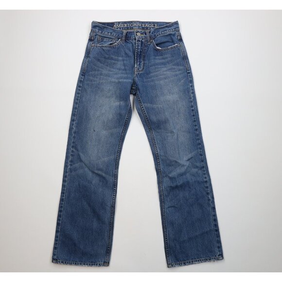 Vintage Y2K American Eagle Outfitters Mens 29x32 Faded Wide Leg Bootcut Jeans